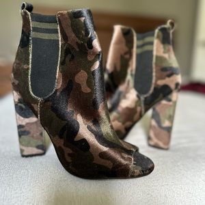 Camo Velvet Booties